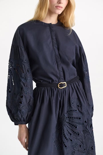 Dorothee Schumacher Gürtel aus Kalbsveloursleder midnight blue