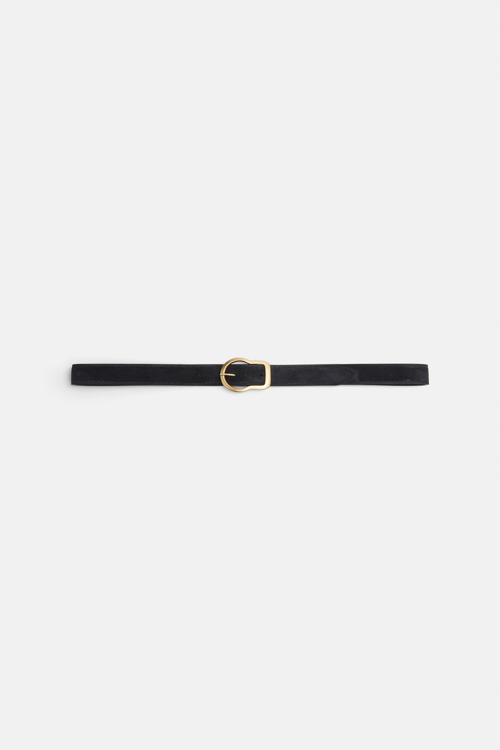 Dorothee Schumacher Suede belt with signature buckle midnight blue