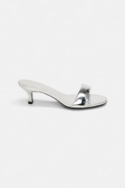 Dorothee Schumacher Mules mit Kitten Heel silver