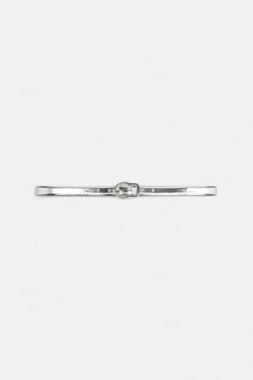 Dorothee Schumacher Mirrored metallic leather belt silver