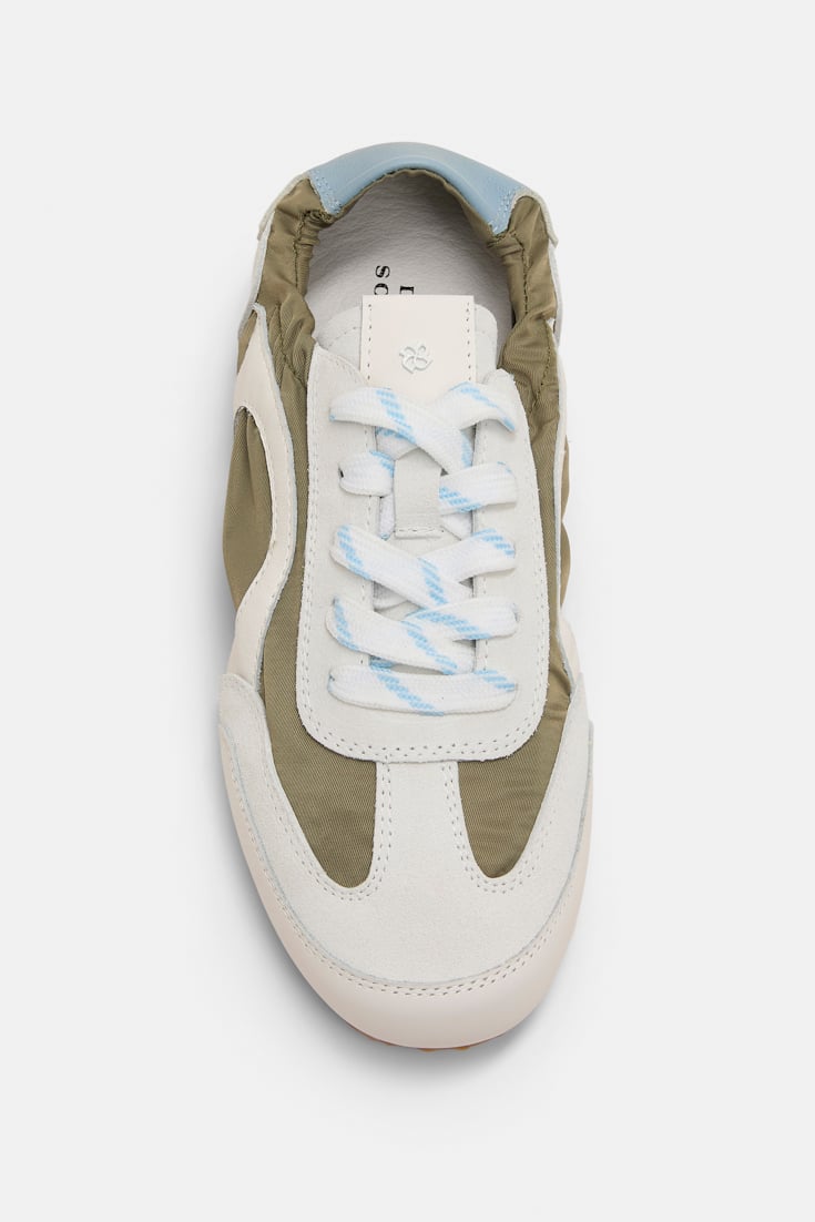 Dorothee Schumacher Mixed material sneakers khaki combo