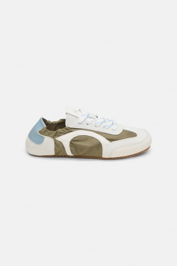 Dorothee Schumacher Mixed material sneakers khaki combo