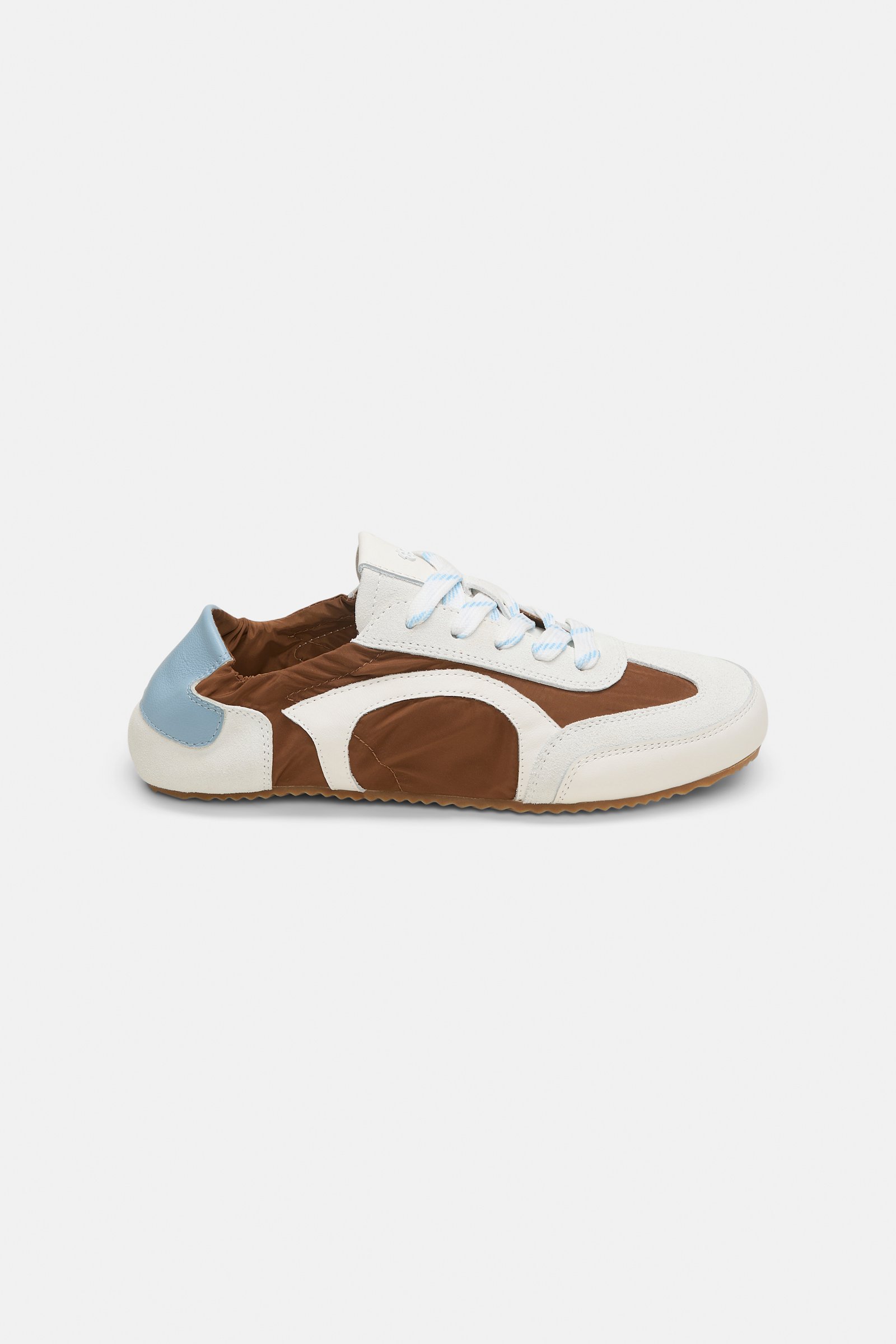 Dorothee Schumacher Mixed material sneakers chestnut brown combo