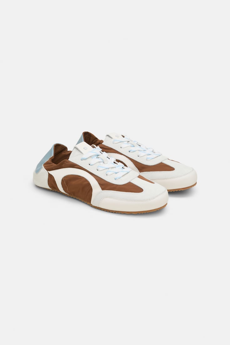 Dorothee Schumacher Mixed material sneakers chestnut brown combo