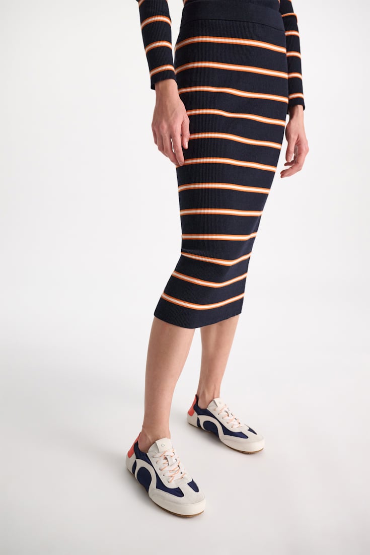 Dorothee Schumacher Mixed material sneakers navy combo