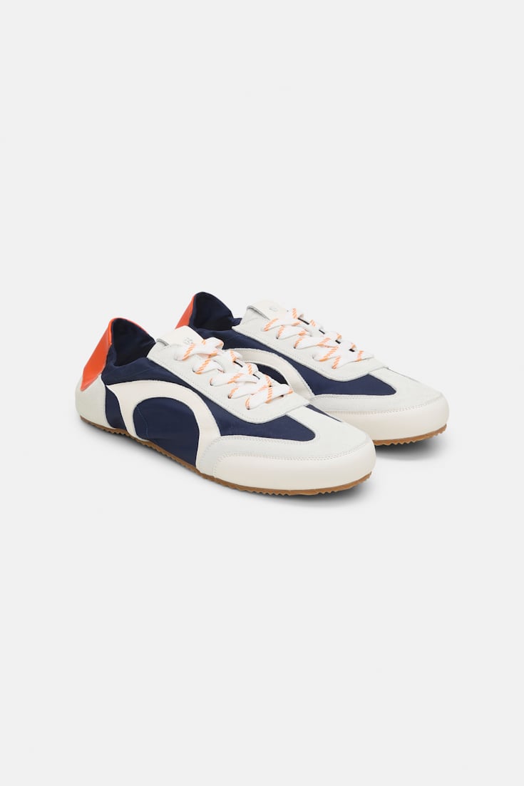 Dorothee Schumacher Mixed material sneakers navy combo