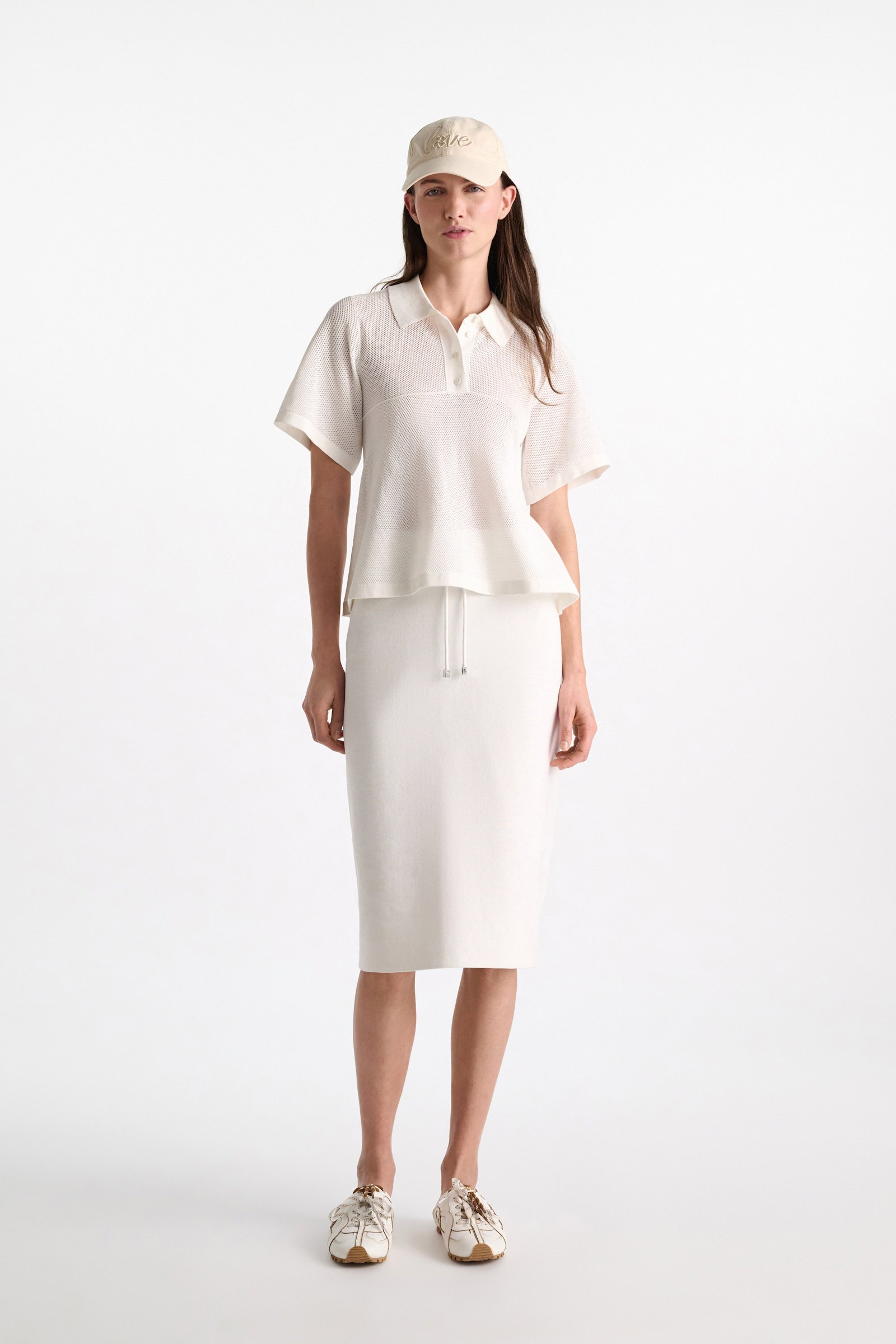 Dorothee Schumacher "Love" embroidered baseball cap ivory