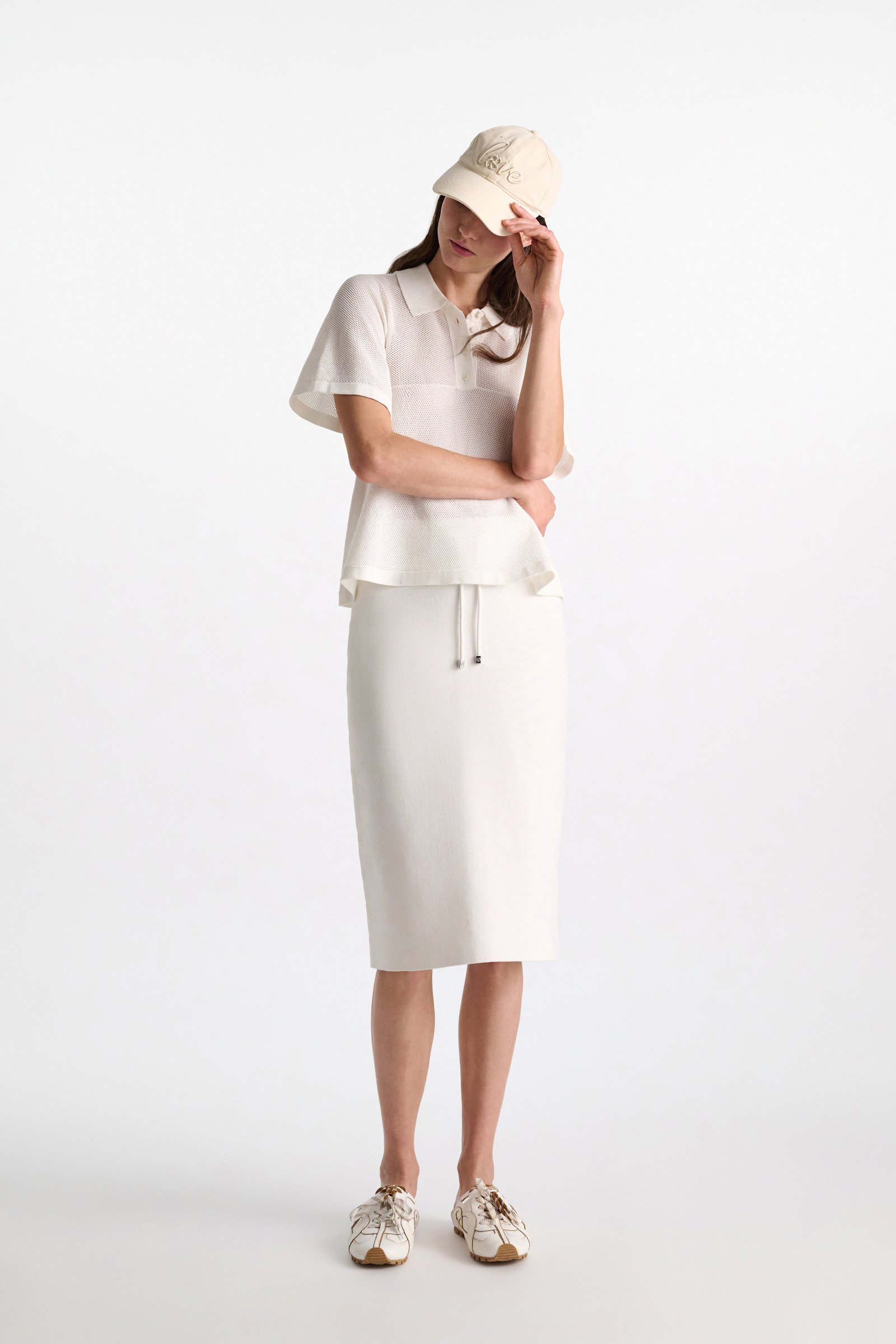 Dorothee Schumacher "Love" embroidered baseball cap ivory