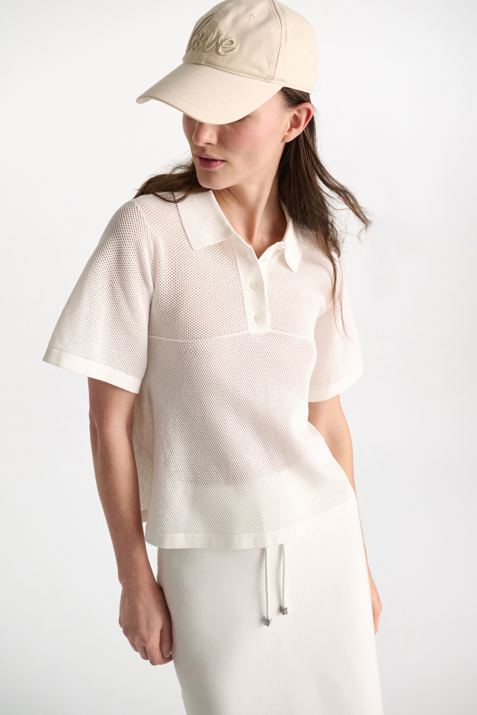 Dorothee Schumacher "Love" embroidered baseball cap ivory