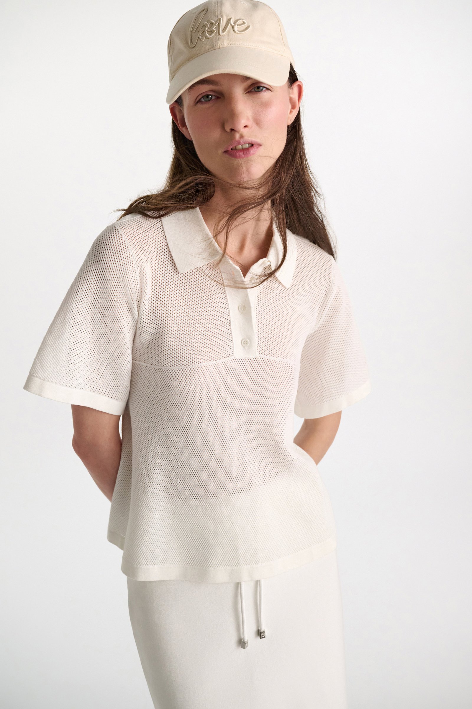 Dorothee Schumacher "Love" embroidered baseball cap ivory