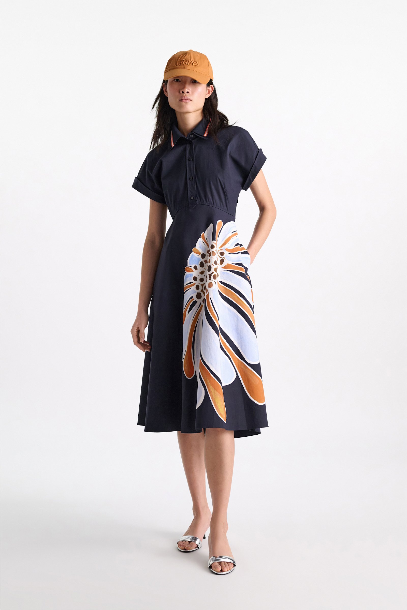 Dorothee Schumacher "Love" embroidered baseball cap orange rust