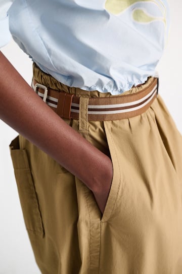 Dorothee Schumacher Elastischer Gürtel mit D-Rose Schnappschließe brown combo