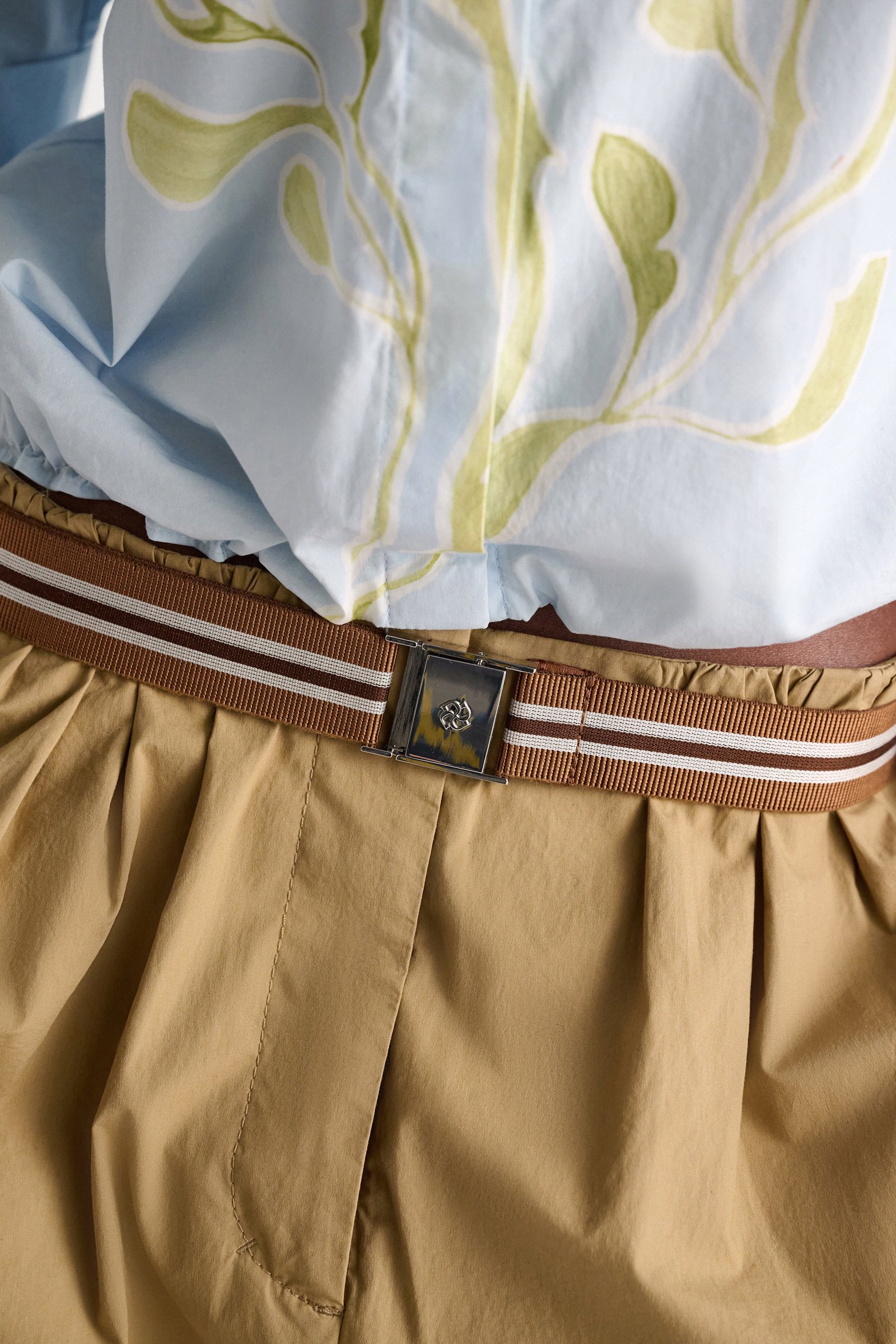 Dorothee Schumacher Elastic belt with leather detailing brown combo