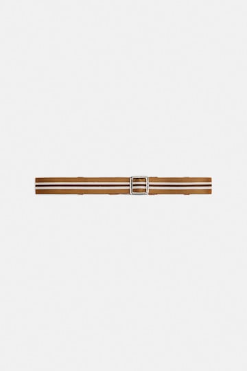 Dorothee Schumacher Elastischer Gürtel mit D-Rose Schnappschließe brown combo