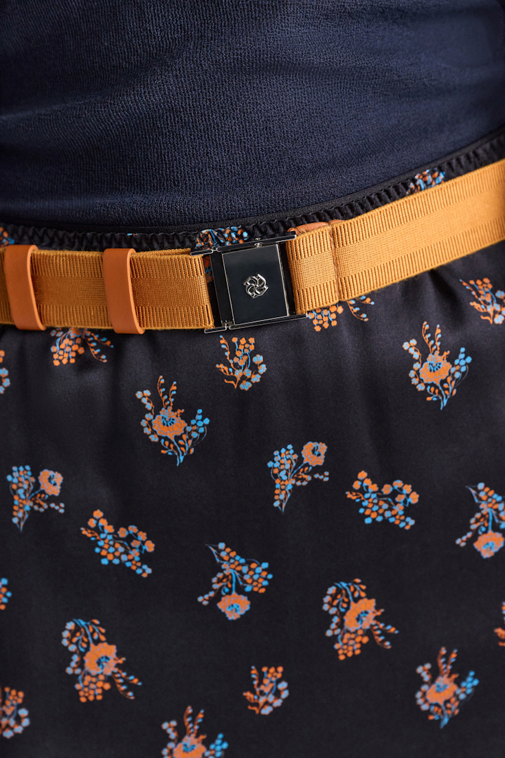 Dorothee Schumacher Elastic belt with leather detailing orange rust