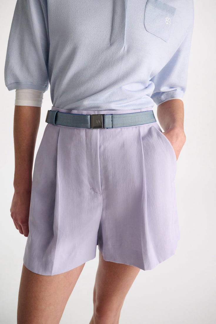 Dorothee Schumacher Elastic belt with leather detailing denim blue