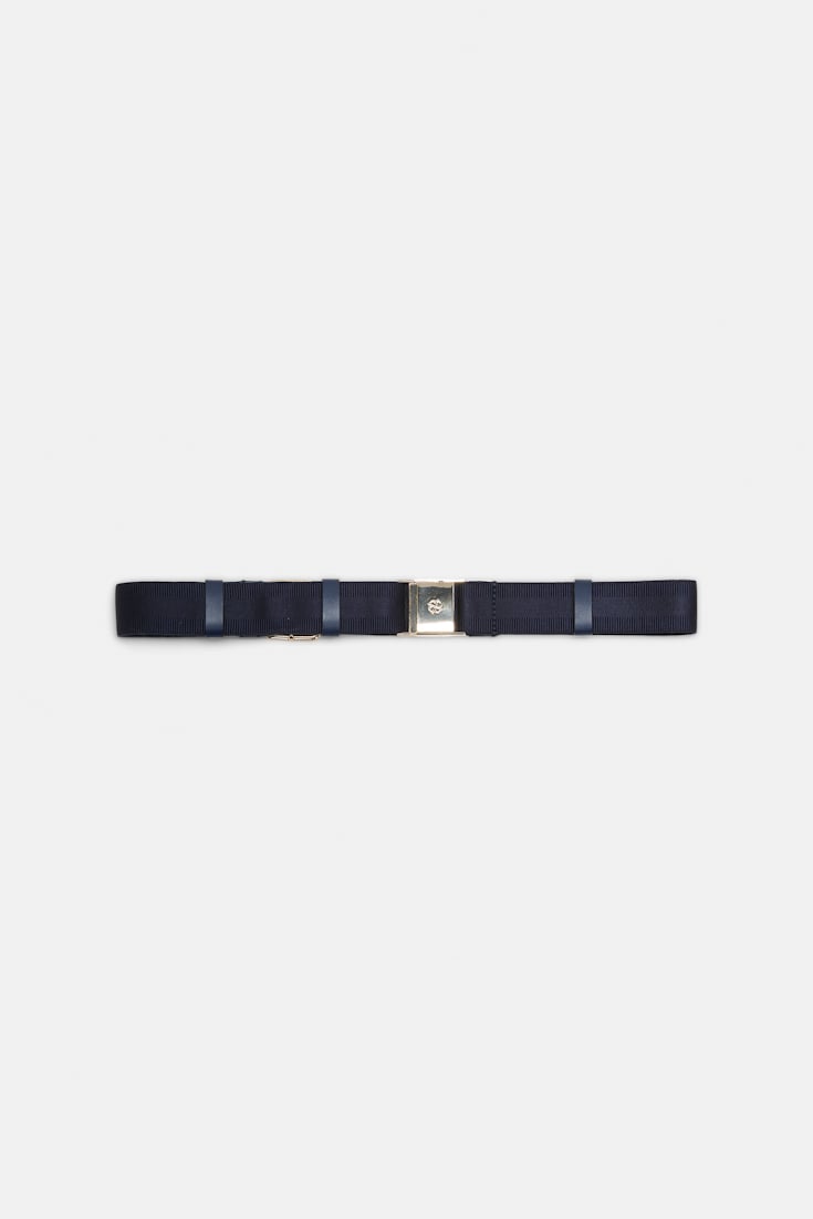 Dorothee Schumacher Elastic belt with leather detailing midnight blue