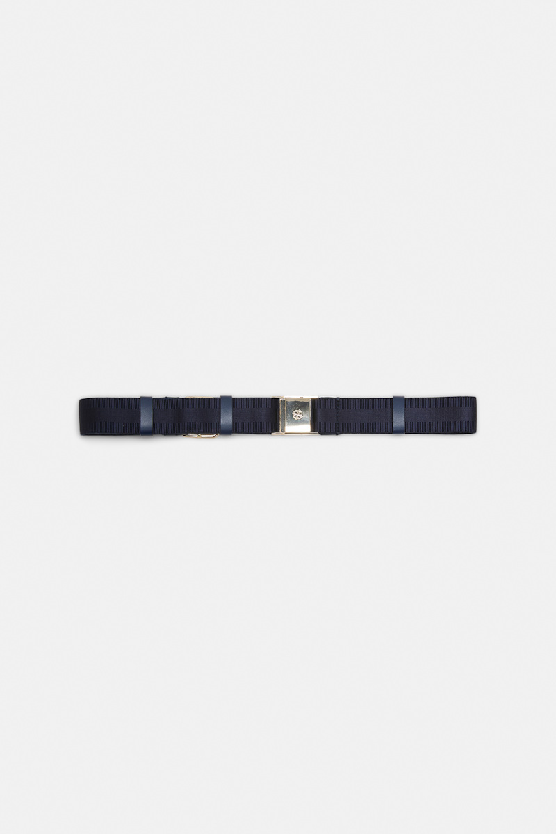 Dorothee Schumacher Women's Blue Elastic Belt With Leather Detailing