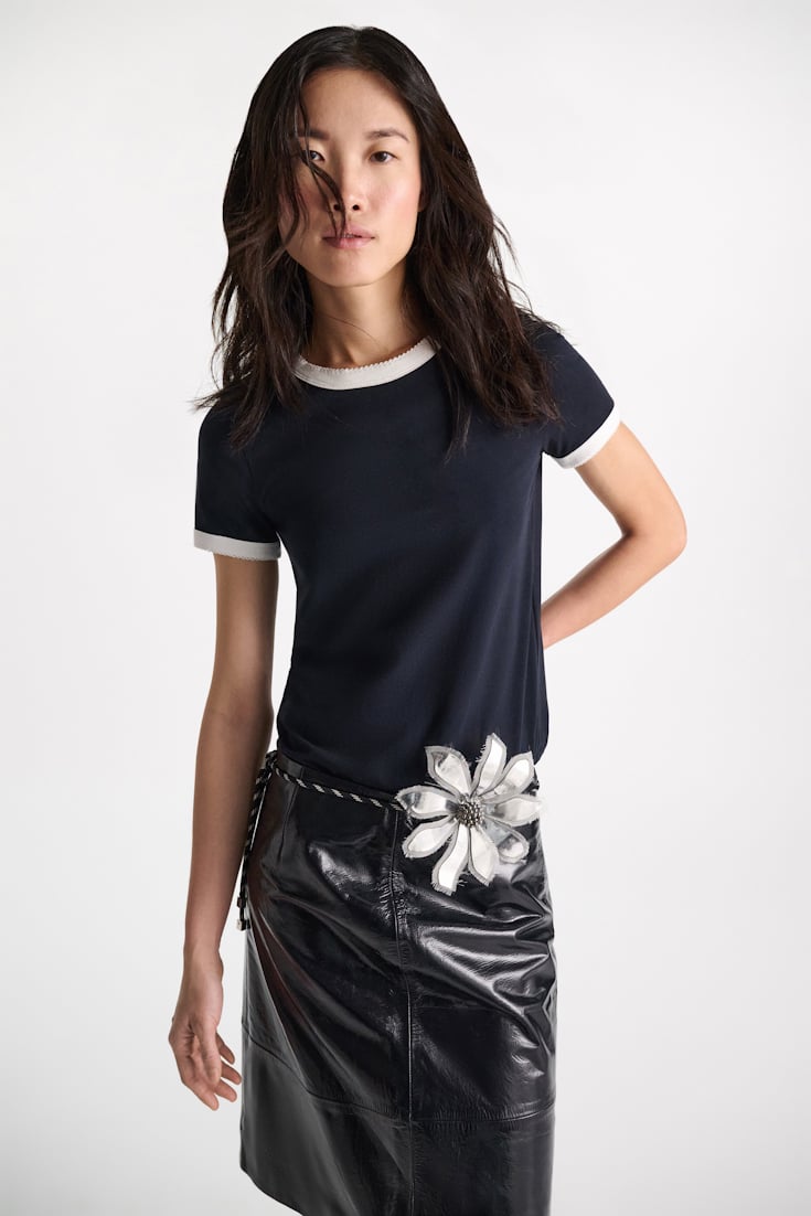 Dorothee Schumacher Cord sash belt with flower silver