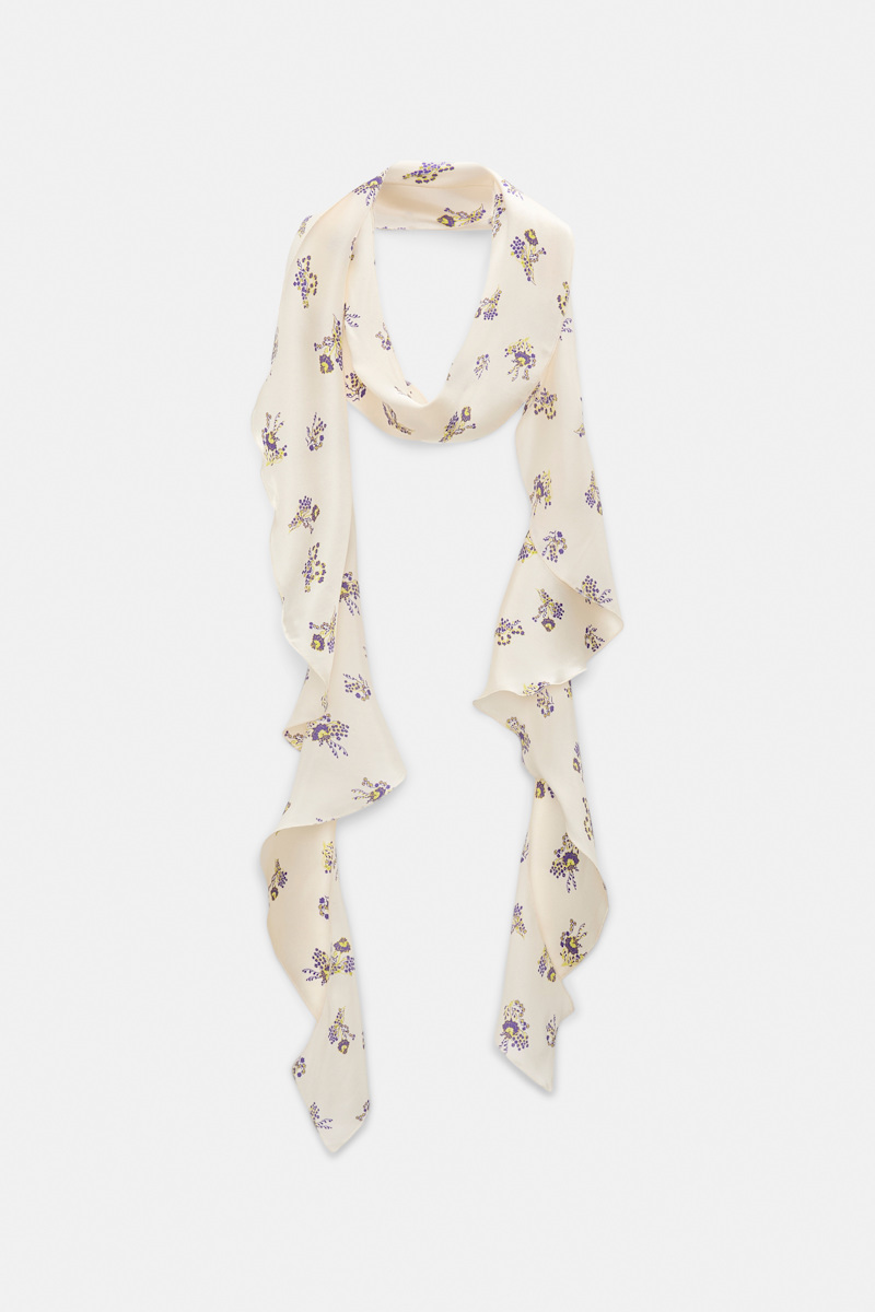 Dorothee Schumacher Women's Yellow Silk-Satin Signature Print Flounce Scarf