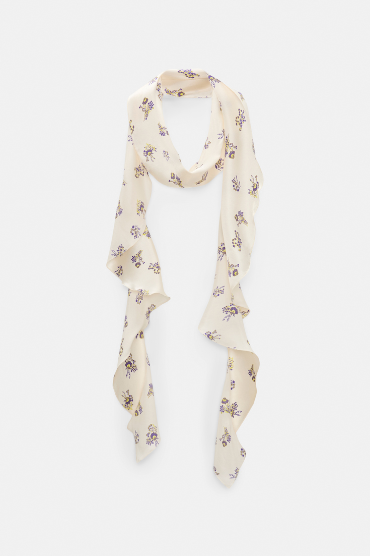 Dorothee Schumacher Volantschal aus beidseitig bedrucktem Seidensatin little daydream yellow