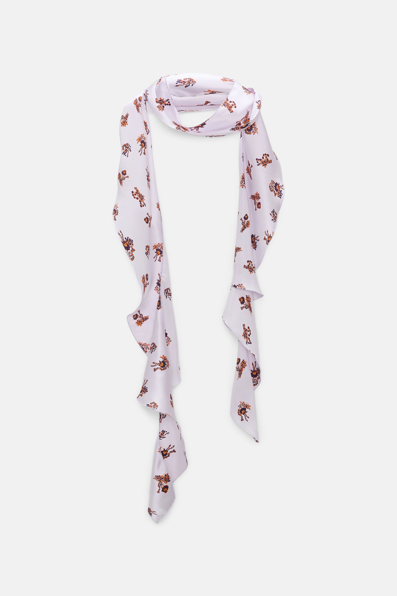 Dorothee Schumacher Volantschal aus beidseitig bedrucktem Seidensatin little daydream lilac