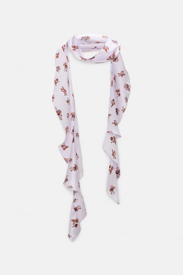 Dorothee Schumacher Volantschal aus beidseitig bedrucktem Seidensatin little daydream lilac