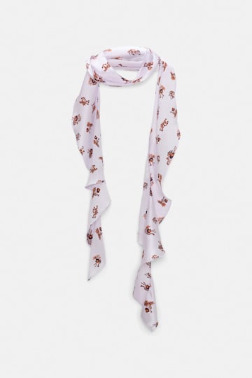 Dorothee Schumacher Volantschal aus beidseitig bedrucktem Seidensatin little daydream lilac