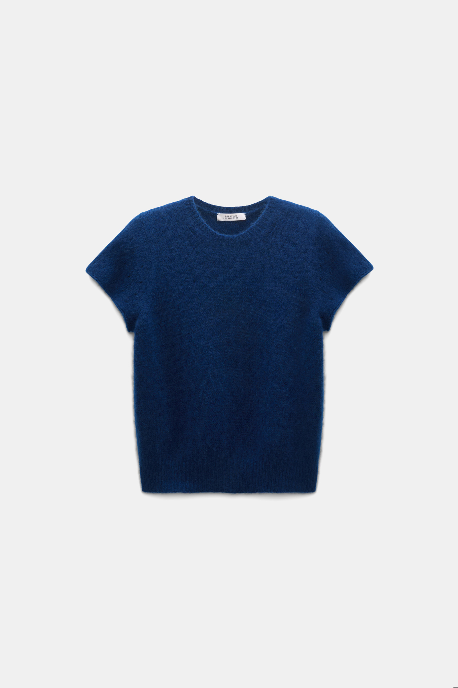 Dorothee Schumacher Cashmere top with pointelle sleeves ocean
