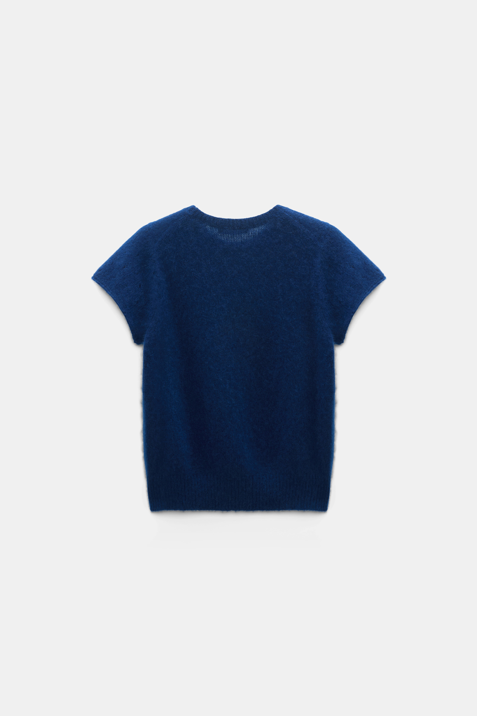 Dorothee Schumacher Cashmere top with pointelle sleeves ocean