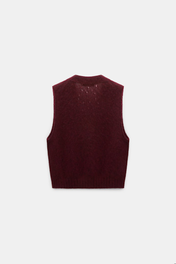 Dorothee Schumacher Cashmere vest with pointelle merlot