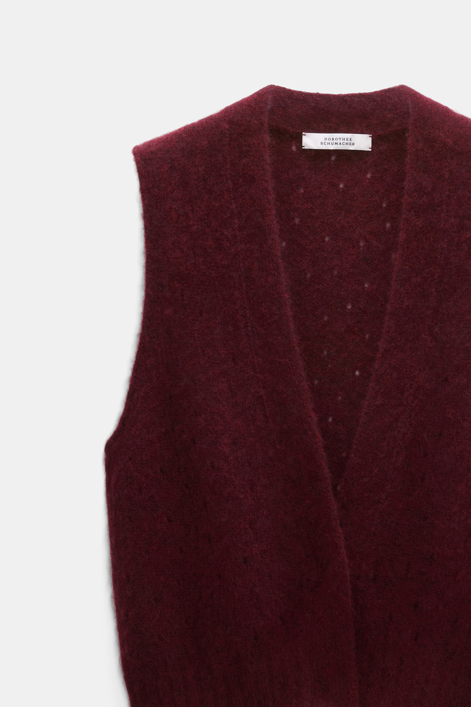 Dorothee Schumacher Gilet im Pointelle-Allover aus Kaschmir merlot