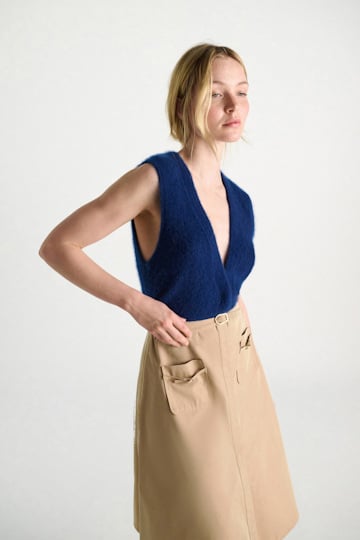 Dorothee Schumacher Cashmere vest with pointelle ocean