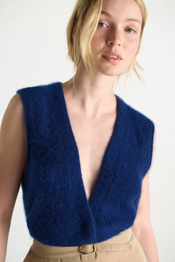 Dorothee Schumacher Cashmere vest with pointelle ocean