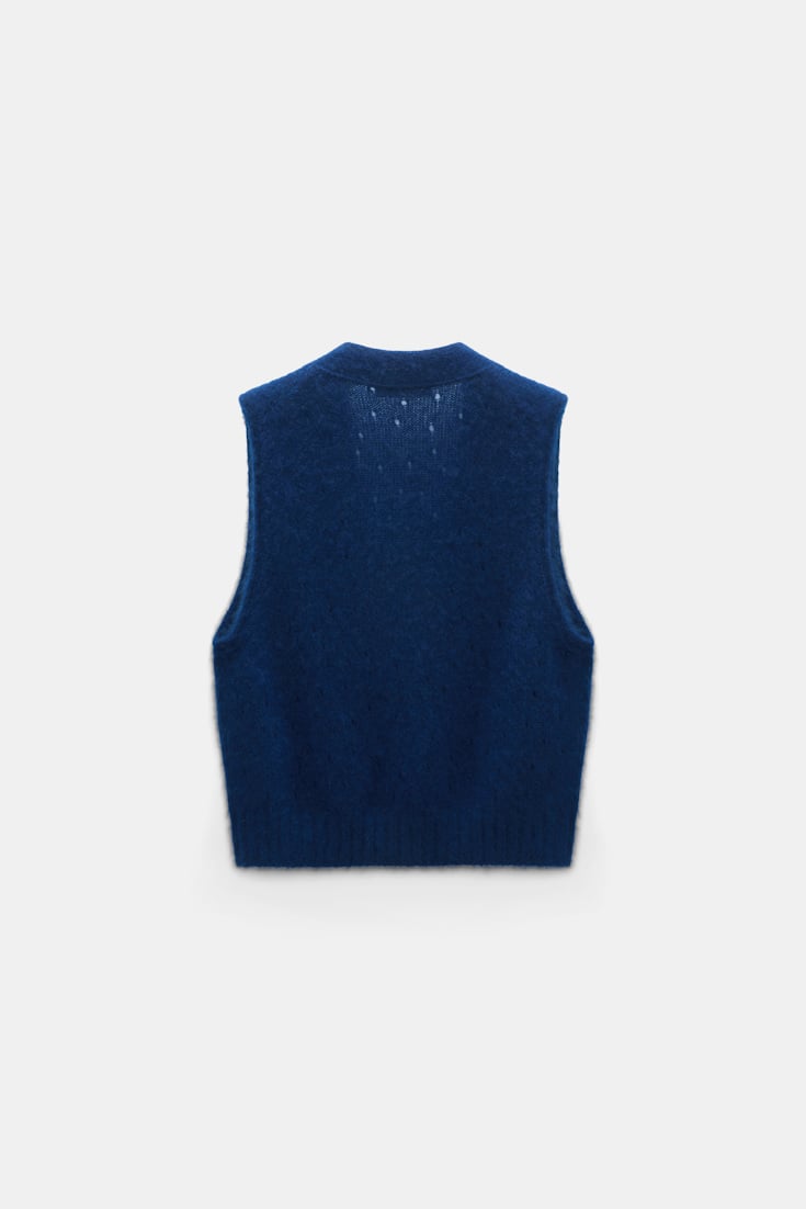 Dorothee Schumacher Gilet im Pointelle-Allover aus Kaschmir ocean