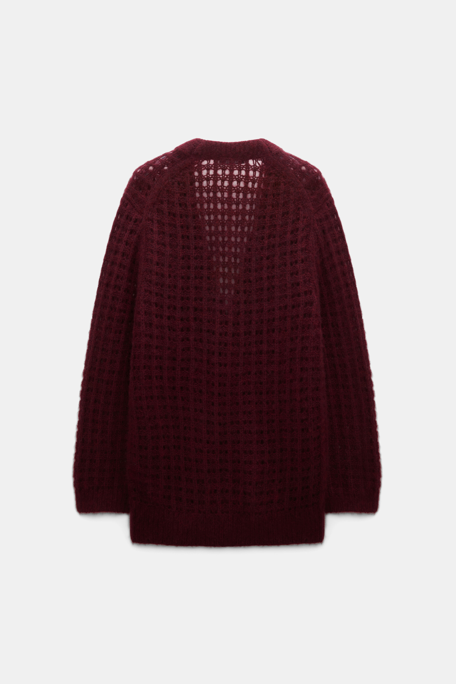 Dorothee Schumacher Cashmere cardigan with graphic pointelle merlot
