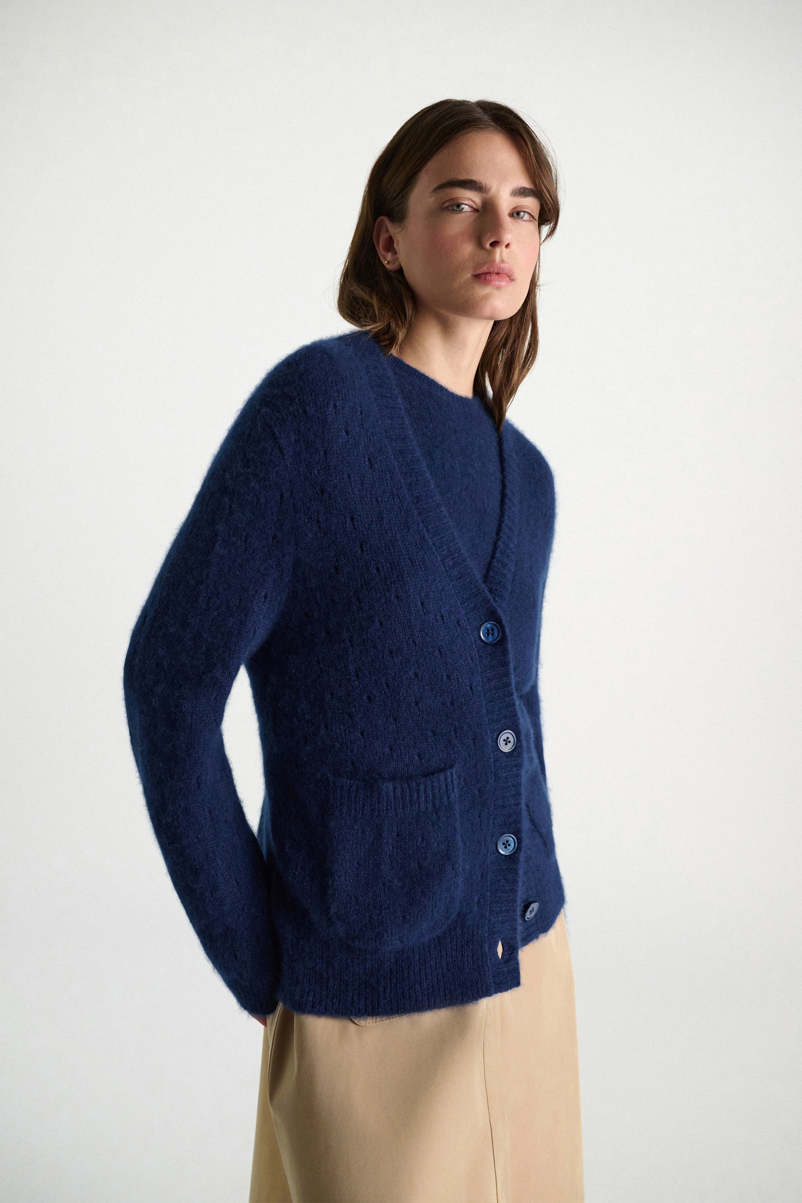 Dorothee Schumacher Cashmere cardigan with pointelle ocean
