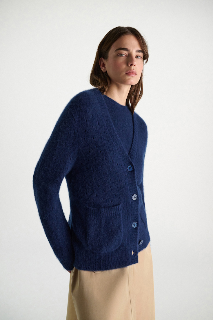 Dorothee Schumacher Cashmere cardigan with pointelle ocean