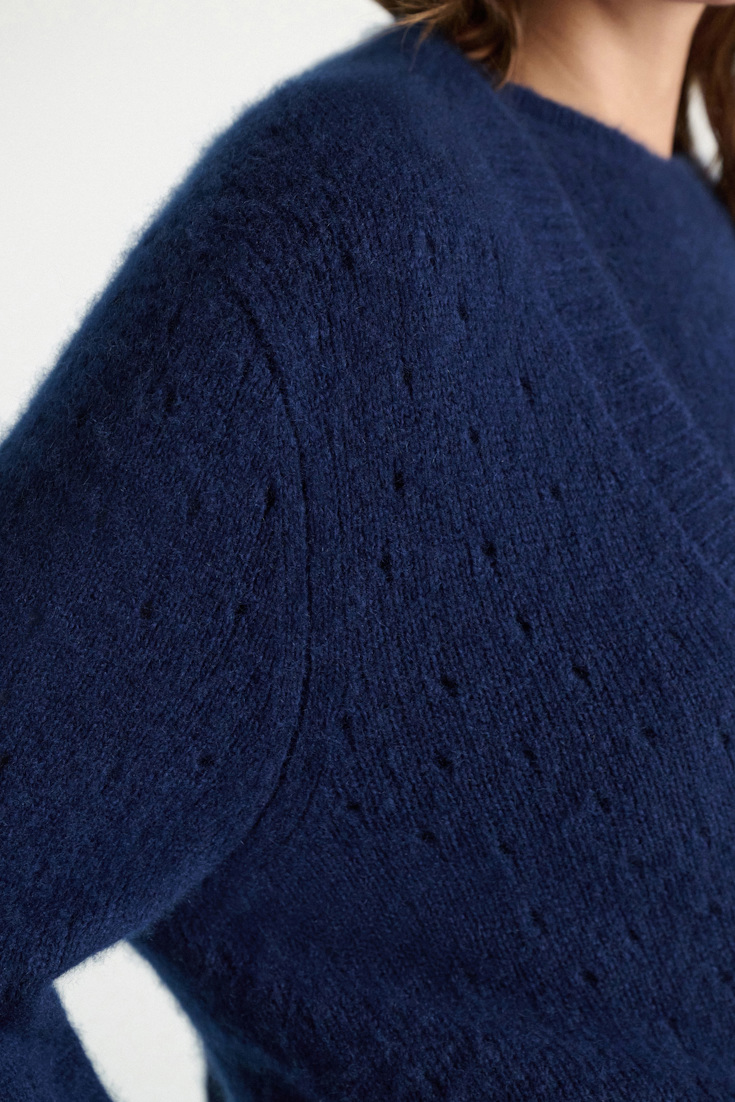 Dorothee Schumacher Cashmere cardigan with pointelle ocean