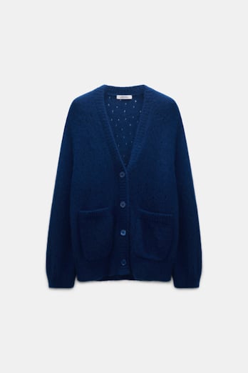 Dorothee Schumacher Cashmere cardigan with pointelle ocean
