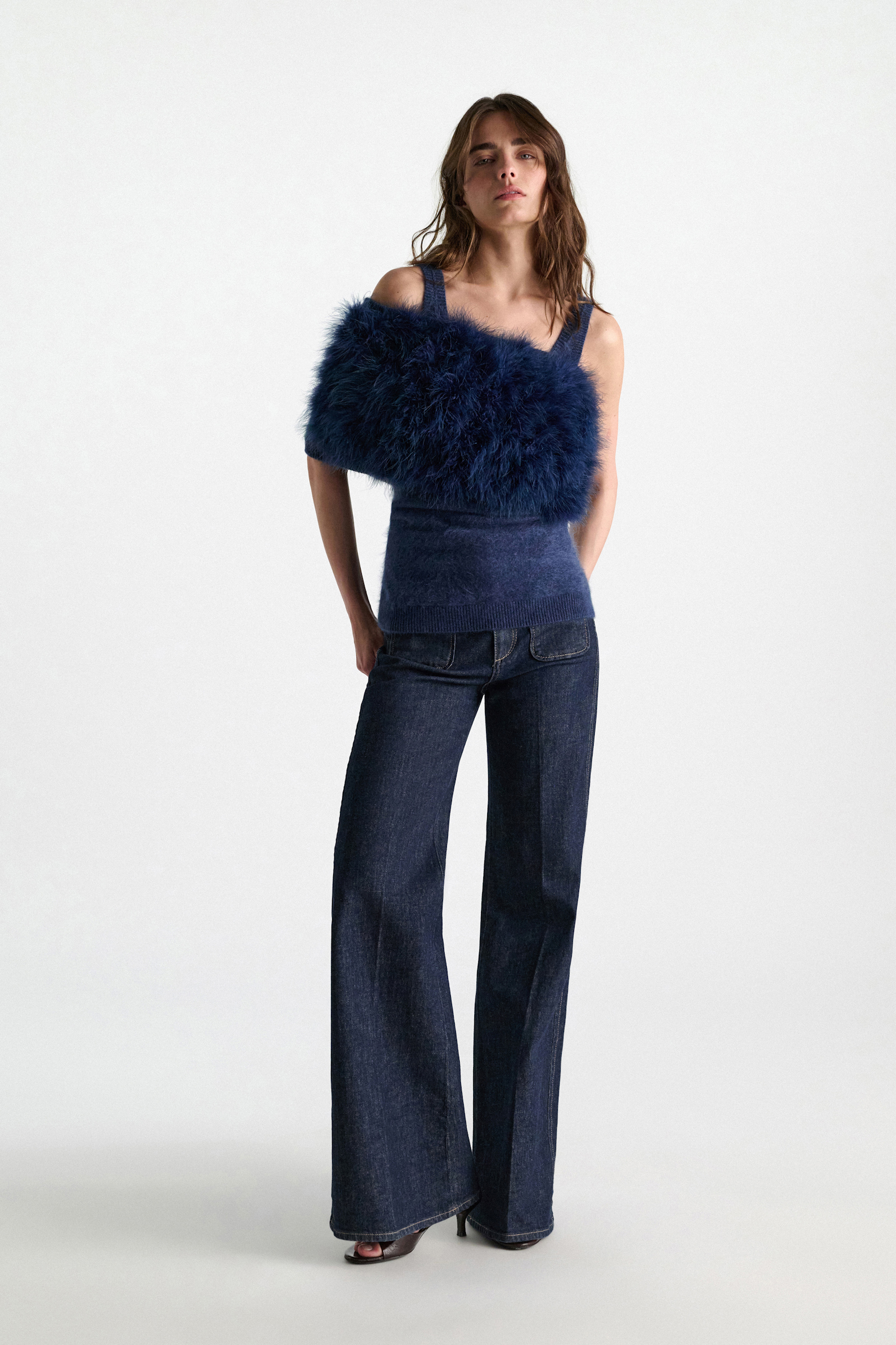 Dorothee Schumacher Fluffy Tanktop aus Merino und Kaschmir blue night