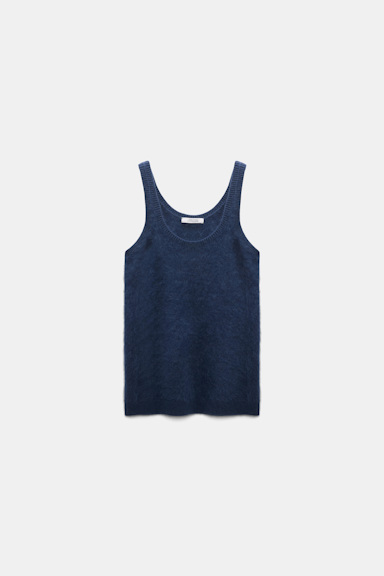 Dorothee Schumacher Fluffy Tanktop aus Merino und Kaschmir blue night