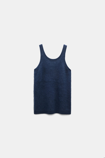 Dorothee Schumacher Fluffy Tanktop aus Merino und Kaschmir blue night
