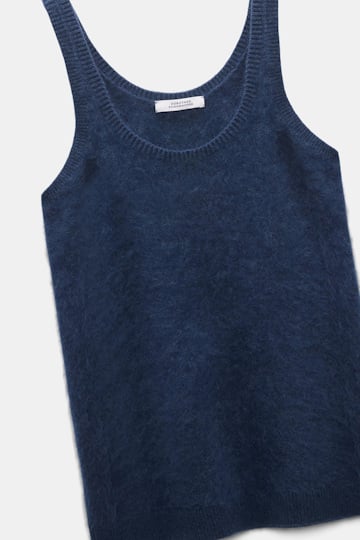 Dorothee Schumacher Fluffy Tanktop aus Merino und Kaschmir blue night