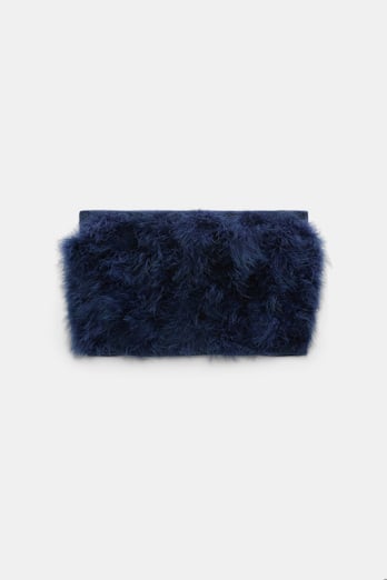 Dorothee Schumacher Feder-Accessoire aus Merino und Kaschmir blue night