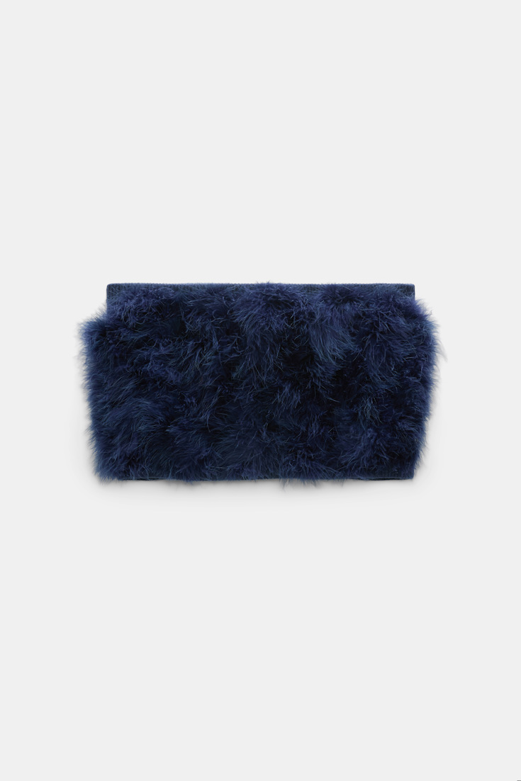 Dorothee Schumacher Feder-Accessoire aus Merino und Kaschmir blue night
