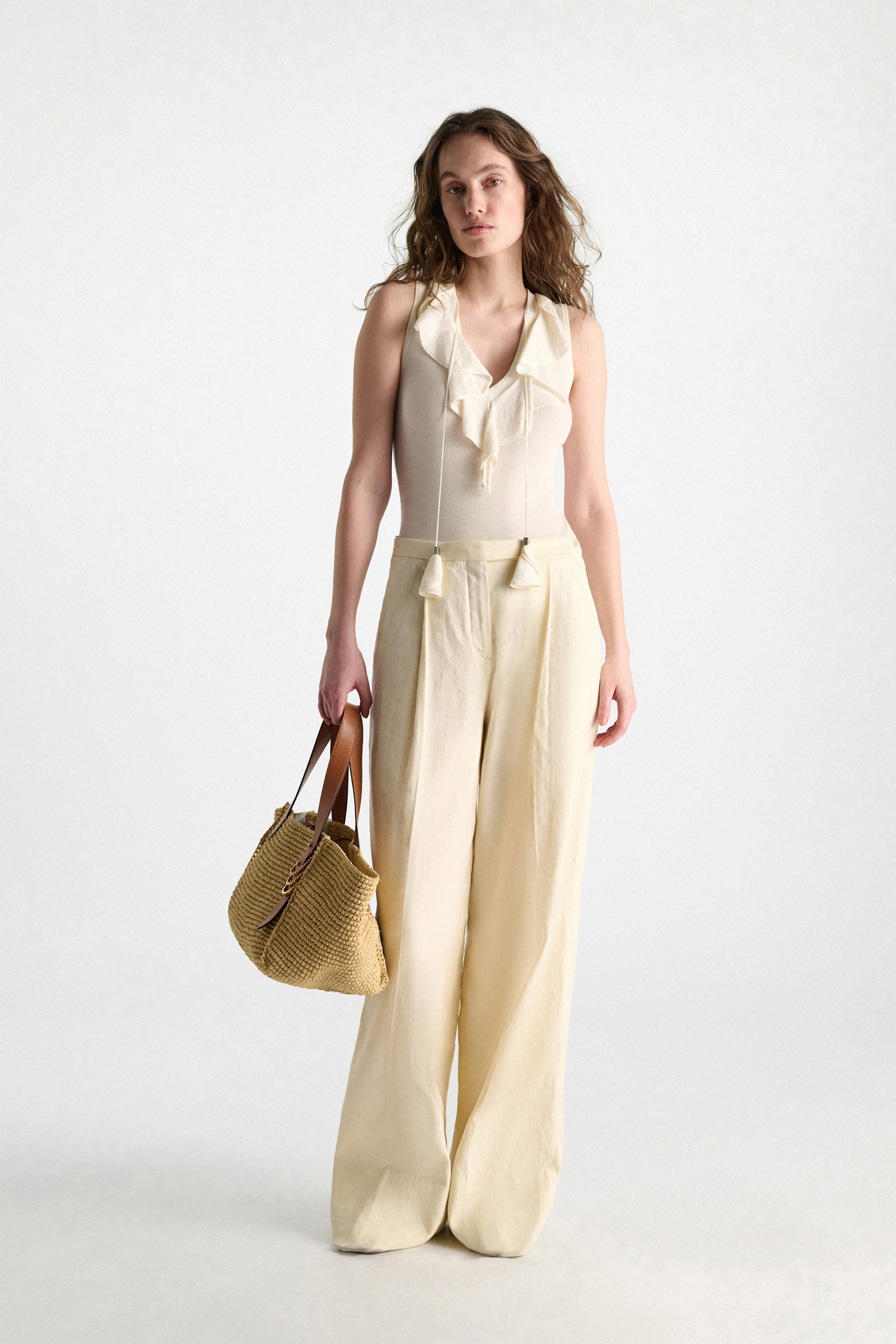 Dorothee Schumacher Ärmelloses Strickoberteil mit Spitzenfront orchid white