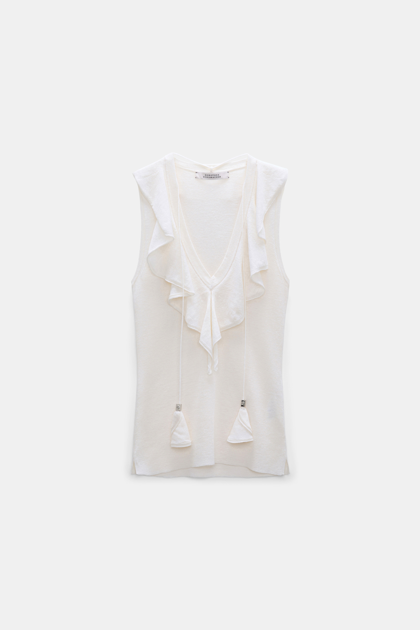 Dorothee Schumacher Ärmelloses Strickoberteil mit Spitzenfront orchid white