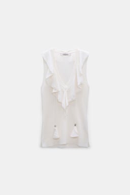 Dorothee Schumacher Lace front sleeveless knit top orchid white