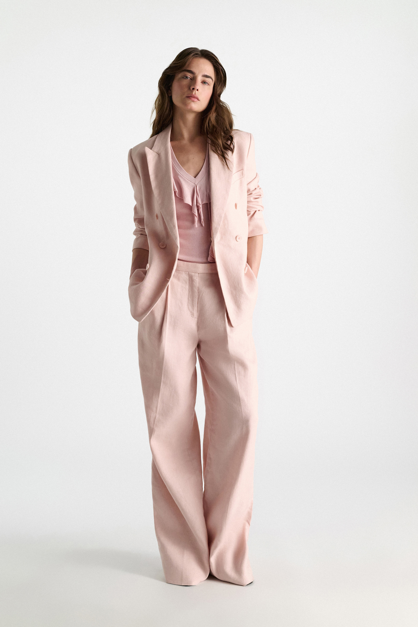 Dorothee Schumacher Ärmelloses Strickoberteil mit Spitzenfront powder